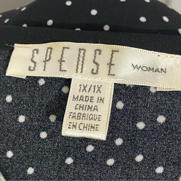 Spense women black floral pullover wide long sleeves blouse. Size 1X. Used. - Picture 4 of 6